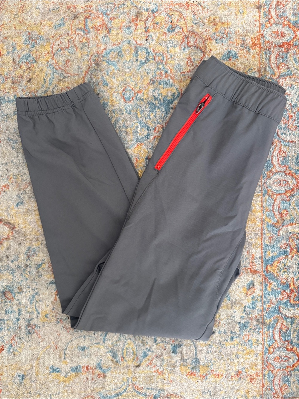 Columbia Gray Kids Joggers with Red Zip Pocket